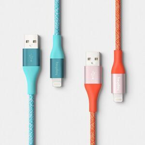 10ft USB-A to Lightning Braided Cable - 2pk - heyday Turquoise Poppy